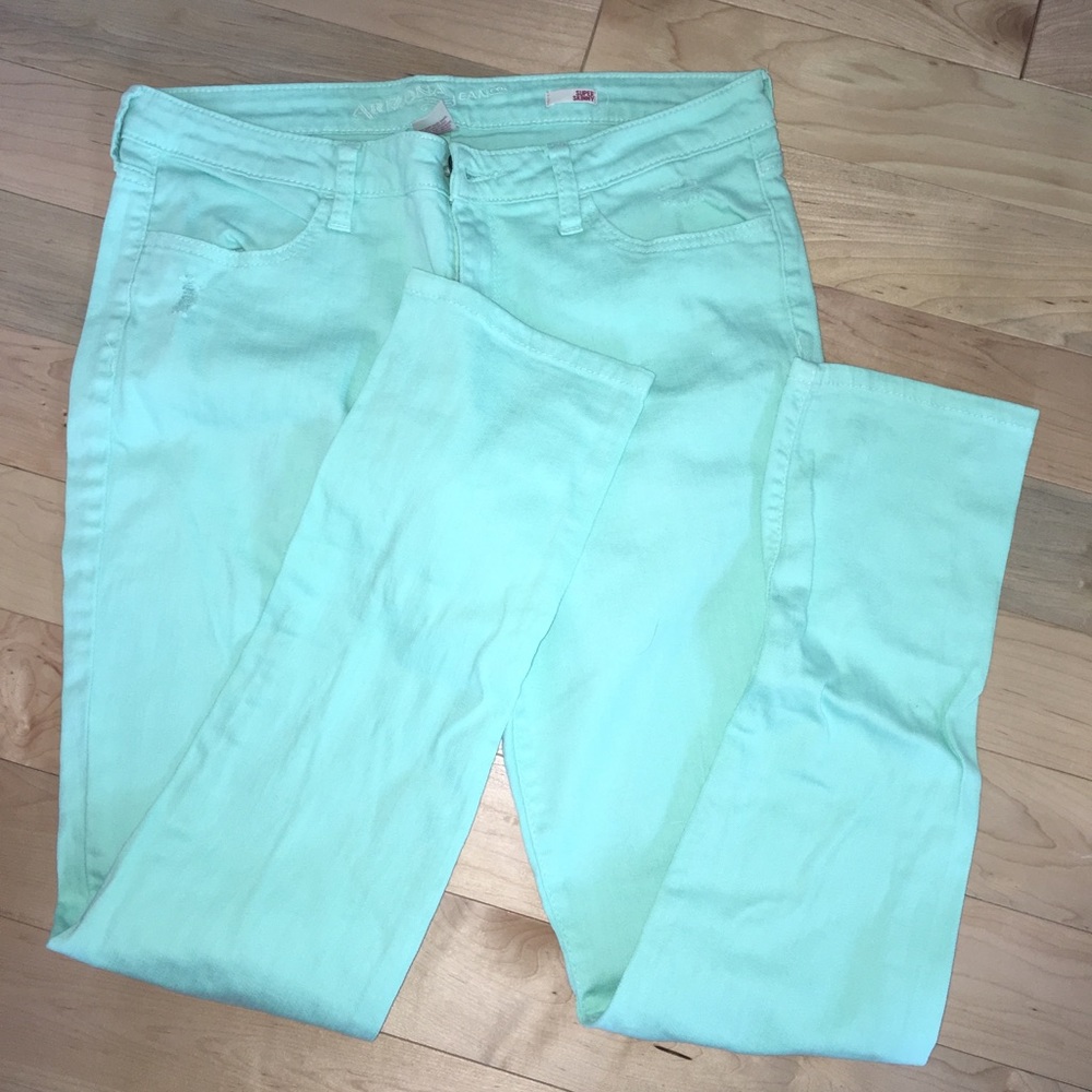 Mint green jeans